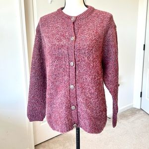 Vintage ALPS Mohair Blend Fuzzy Cardigan Sweater—SZ. Medium